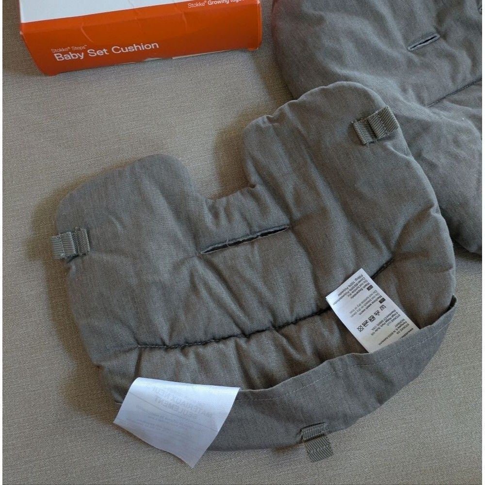 Stokke Steps Baby Set Cushion Baby Seat / Chair Grey Greige New Open Box - Picture 6 of 8